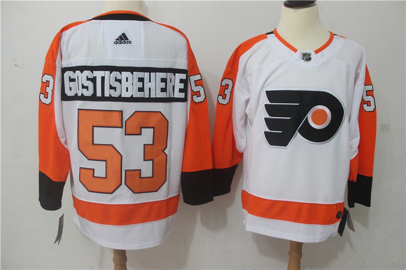 Men Philadelphia Flyers 53 Gostisbehere white Hockey Stitched Adidas NHL Jerseys